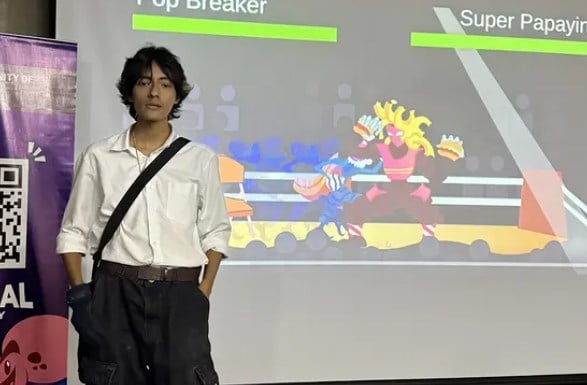 Un desarrollador presenta Food Fighters ante una partida en pantalla